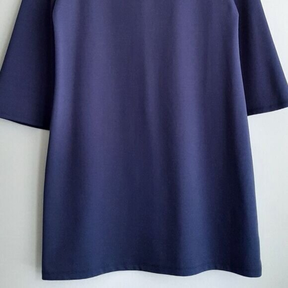 GAP | Long Sleeve Colorblock Shift Dress Knee Length Pull Over Black & Blue Sz M - Picture 5 of 12